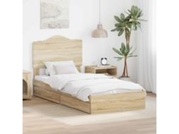 Vidaxl Cama com Armazenamento com Gaveta Carvalho Sonoma 90 X 190 Cm