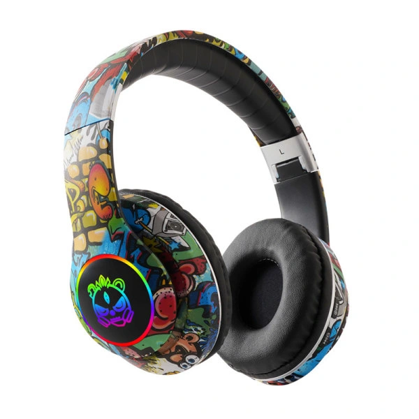 Fones De Ouvido Bluetooth Sem Fio Com Luz Led, Compatíveis Com Crianças, Pretos. Brilvibera