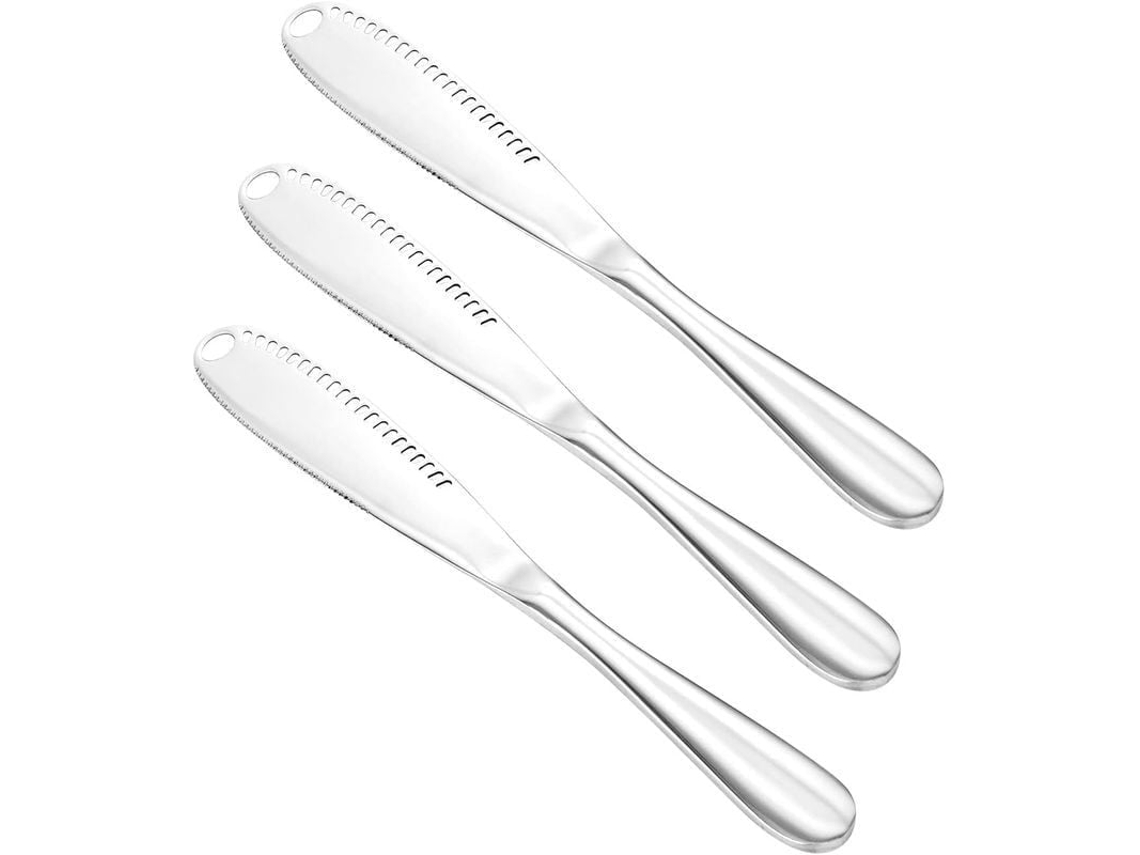 2026 cuchillo Esparcidor de Mantequilla de Acero Inoxidable Multifuncional 3 Piezas Prata