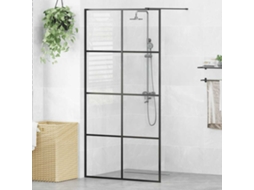 Vidaxl Divisória De Chuveiro C/ Vidro Transparente Esg 100x195cm Preto