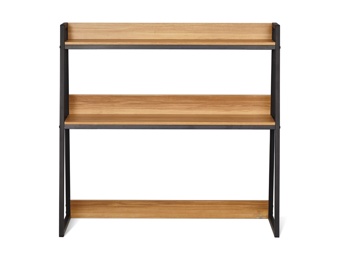 Prateleira de Mesa 95 X 32 90 Cm Organizador Armazenamento Escritório 2 Níveis Estante com Almofadas Antiderrapantes para os Pés Escritório, Casa