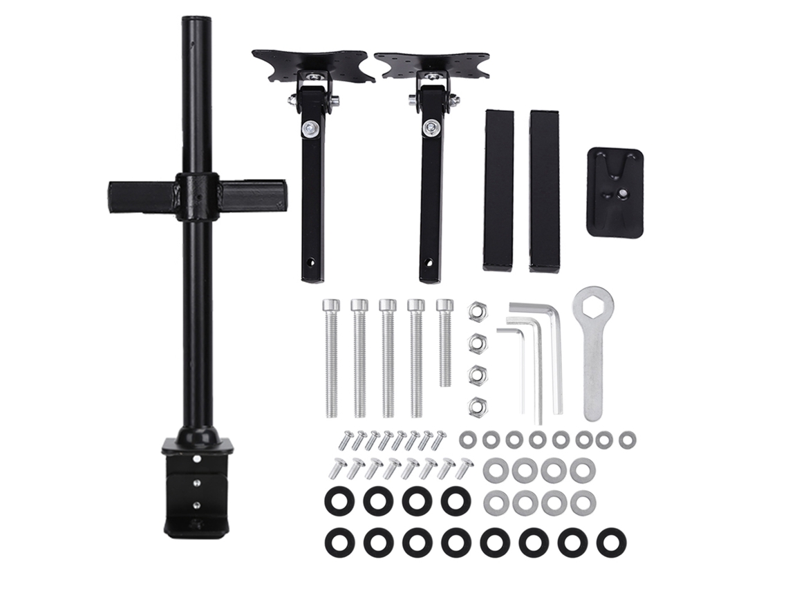Suporte de Monitor Duplo EOOCOO para mesa com braço rotativo de 360° para monitores de 13 a 27 polegadas