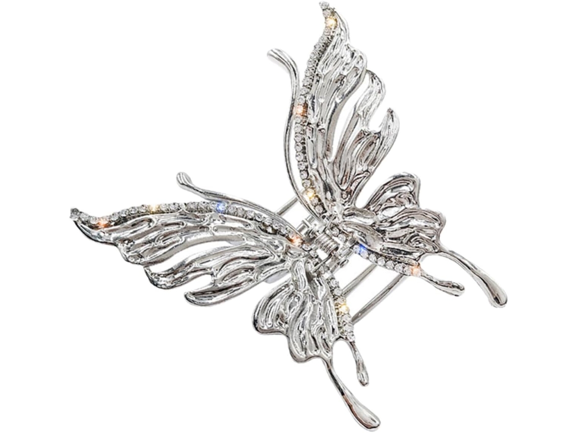 Presilha de cabelo em Prata League, design moderno com garras para homens e mulheres.