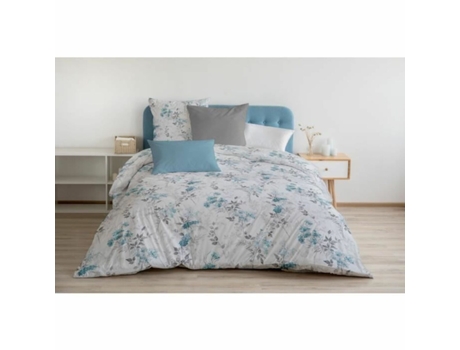 Conjunto De Capa De Edredom Home Linge Passion Pompadour (azul/branco - Floral)