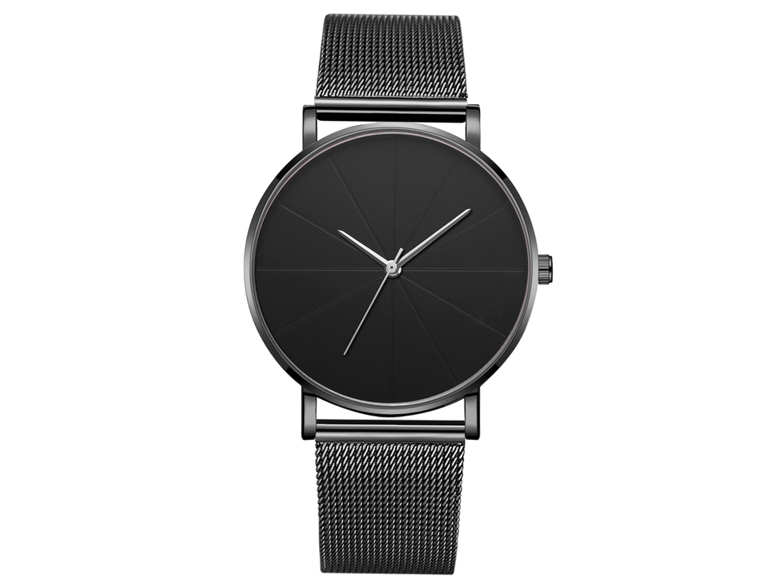 Relógio de quartzo fashion com pulseira de liga metálica e mostrador redondo 01