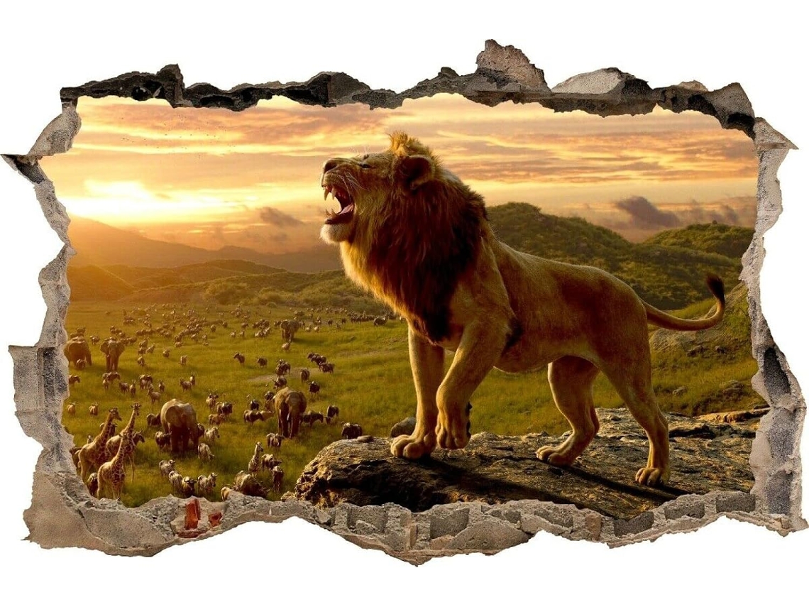 Adesivos De Parede Lion King Hole In The Wall Adesivo Decorativo Para A Sala