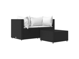 Garden Lounge Set, Garden Lounge Sets Vidaxl Preto Rattan / Vime (n/a)
