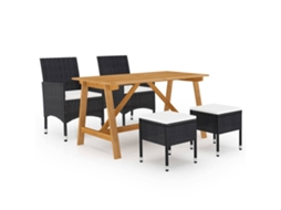 Dining Set, Dining Sets Vidaxl Preto Rattan / Vime (n/a)
