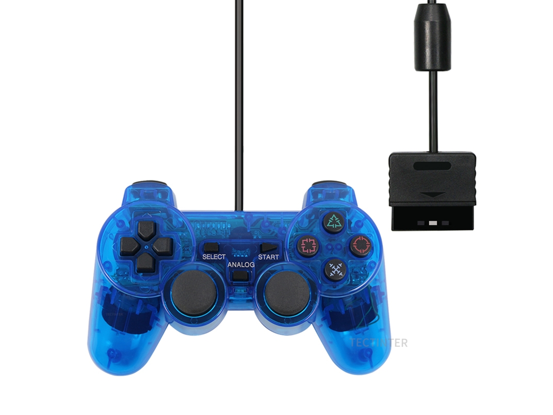 (azul) Controle De Jogo Com Fio E Função De Vibração