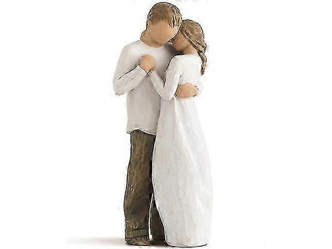 Estátua de Casal Romântico Nova Line Presente para Casamento Aniversário Dia dos Namorados