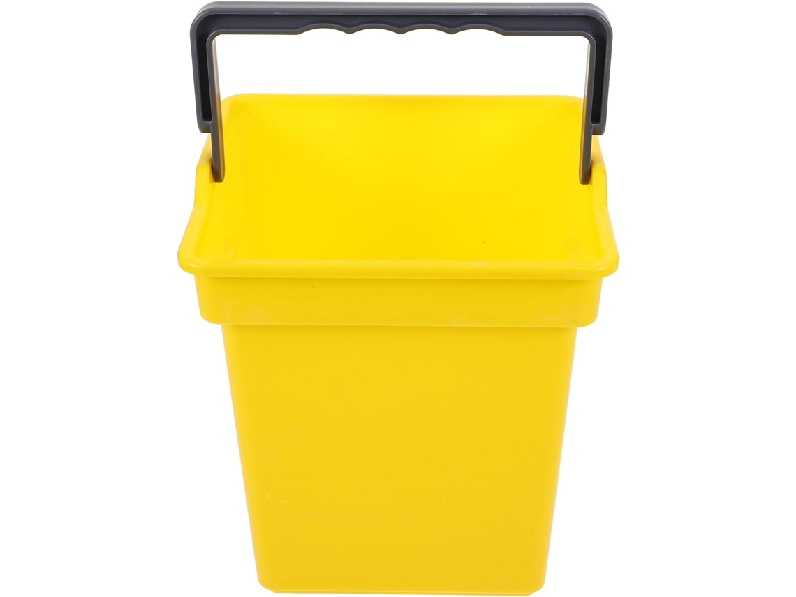 Balde De Plástico Amarelo De 4 Litros Com Alça, Balde De Limpeza Multifuncional