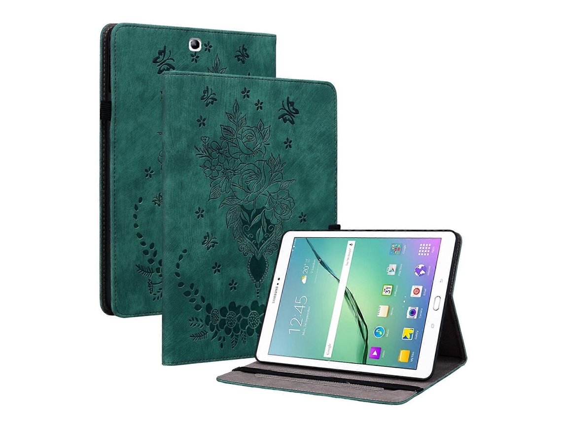 Capa de couro para tablet Webake com estampa de borboleta rosa