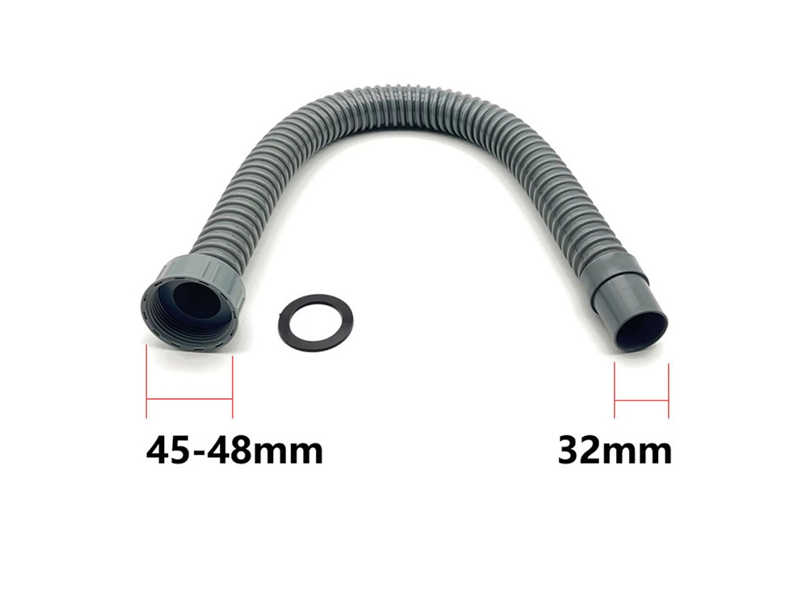 Mangueira De Drenagem Flexível 45 Mm A 48 Mm/32 Mm, Para Conexão À Torneira Água. Aquaforge