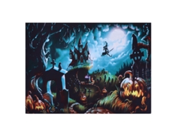 Laxiscreed Fundo De Fotografia Halloween Com Cemitério, Lua E Abóboras, 150x150cm