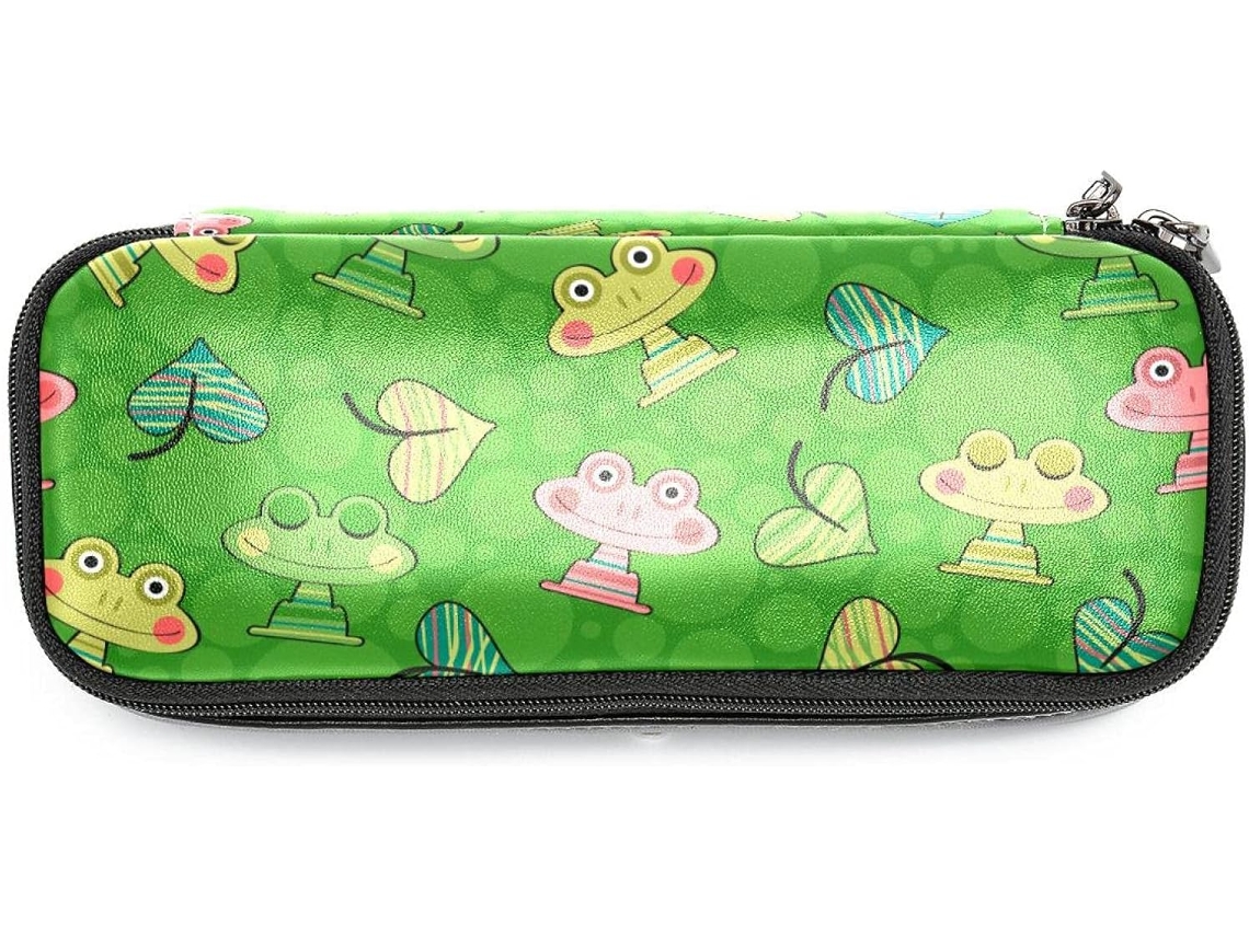 Estojo grande com tema de sapo, ideal para escola, escrivaninha, adultos, meninas e meninos.