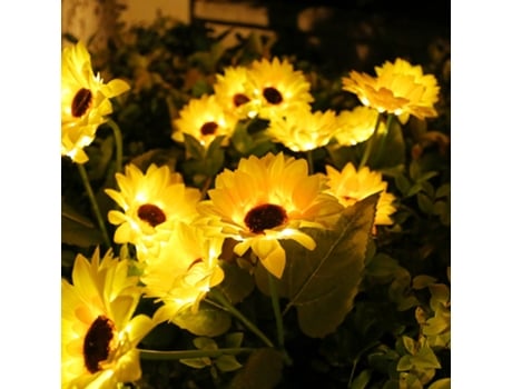 Pacotes de Luzes Solares de Jardim Luzes Solares Ao Ar Livre À Prova D'Água Luzes Solares de Flores de Girassol de Carregamento Automático Luzes S
