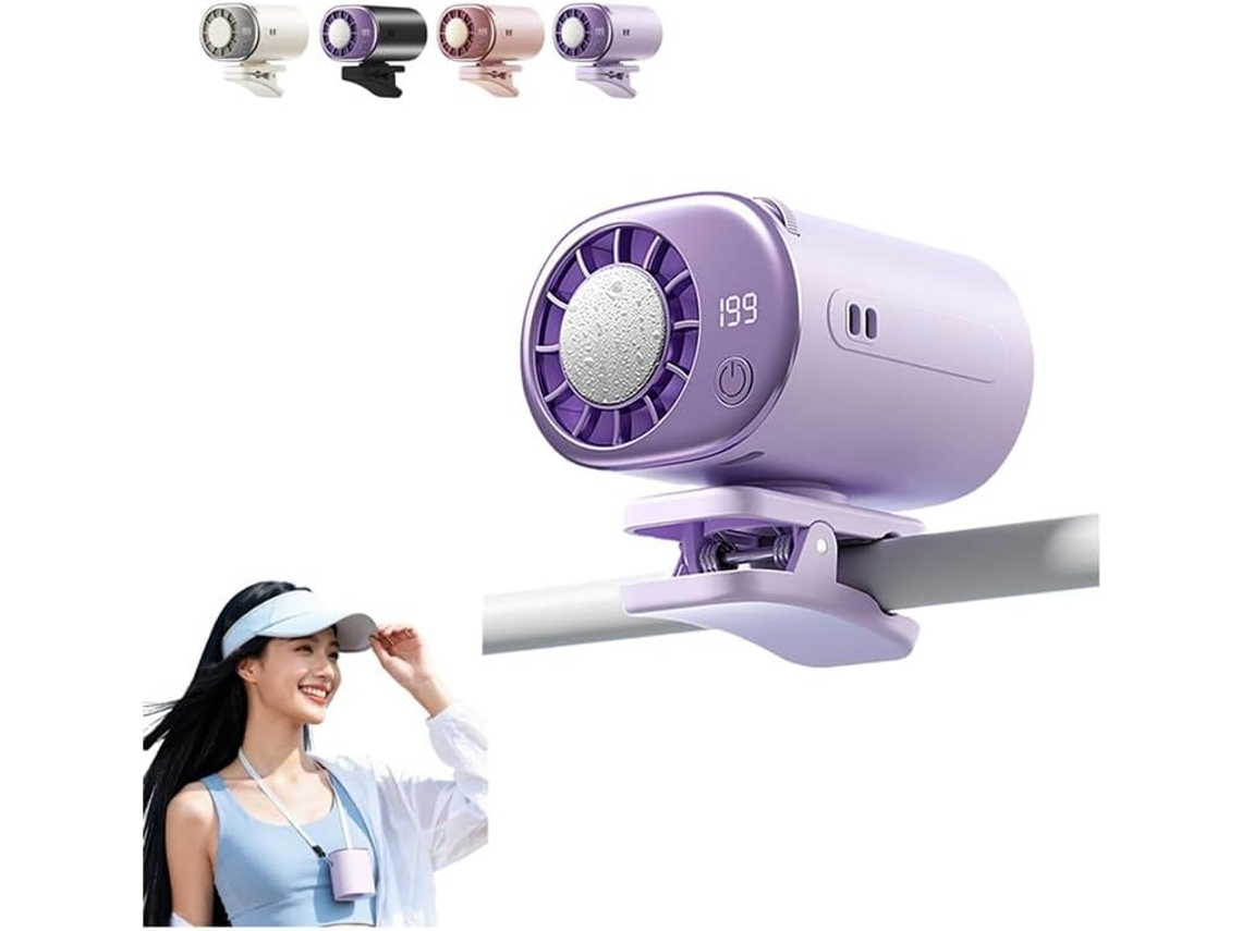 Ventilador De Ar Condicionado Para Carro Com Clipe, Display Led,