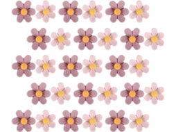 Conjunto De 50 Alfinetes Decorativos Outanaya Florais Para Parede, Na Cor Rosa, Plástico E Metal Feitos, Ideais Para