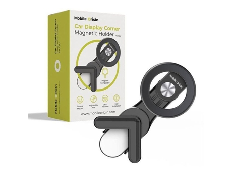 Suporte de exibição para celular Mo20 com fixação magnética e ângulo ajustável, preto.