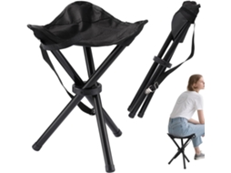 Banqueta Tripé Dobrável, Portátil, Leve, 37 Cm, 95 Kg, para Camping, Pesca, Praia, Trilhas AQUAFORGE