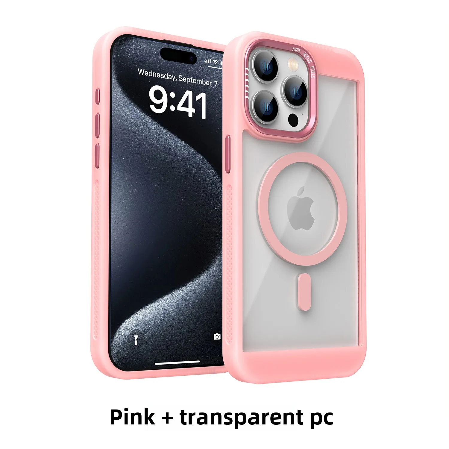 (iphone 12 Pro, Rosa) Capa Protetora Translúcida Em Acrílico, Compatível Com O Sistema Magnético Magsafe.