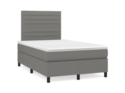 Vidaxl Cama Boxspring Com Colchão 120x190 Cm Tecido Cinzento-escuro