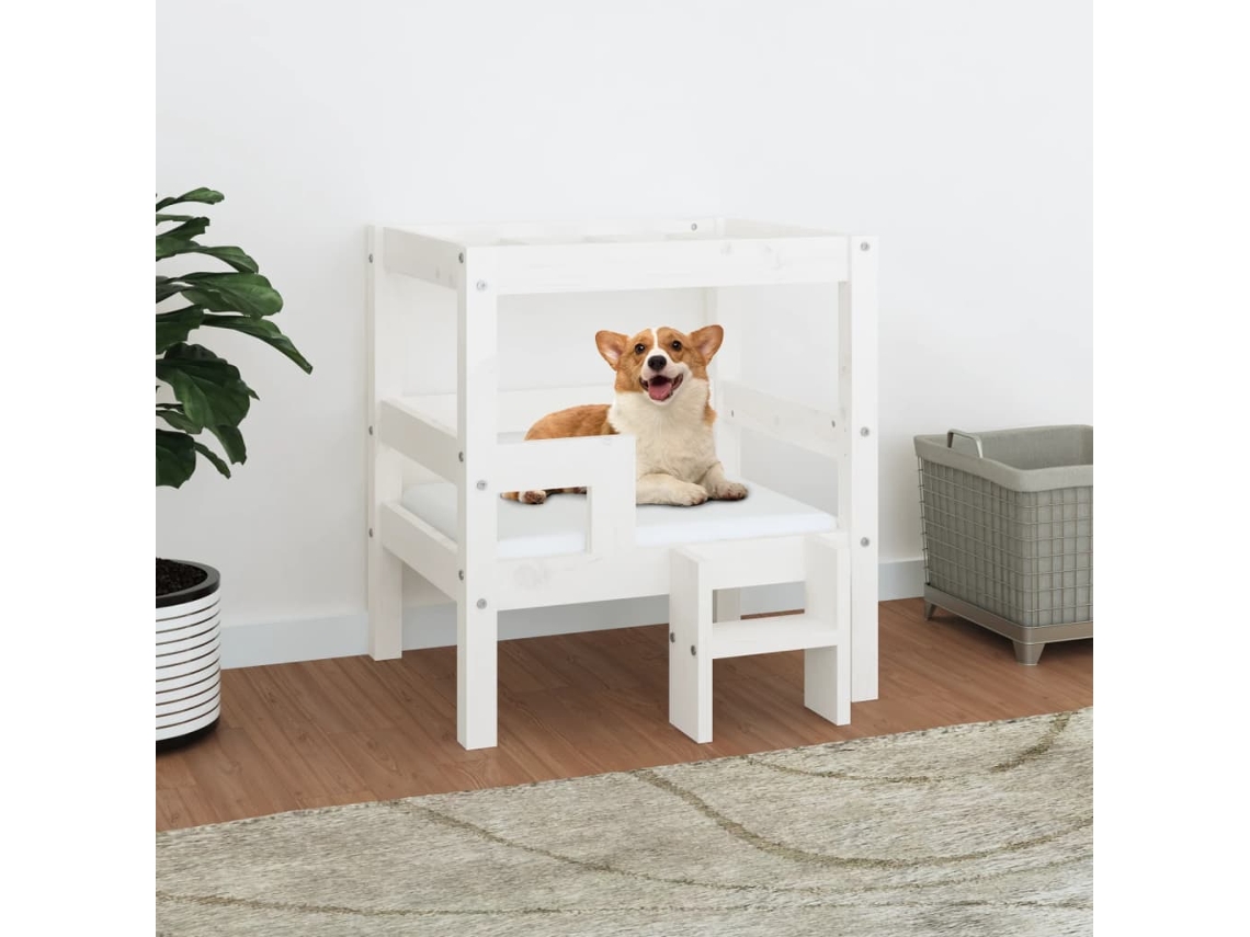 Vidaxl Cama 55,5x53,5x60 Cm Madeira De Pinho Maciça Branco