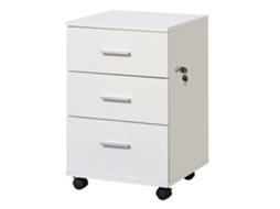Bloco de Gavetas para Escritório com 3 Gavetas e Fechadura S/MARCA (40x40x61.5 cm) branco