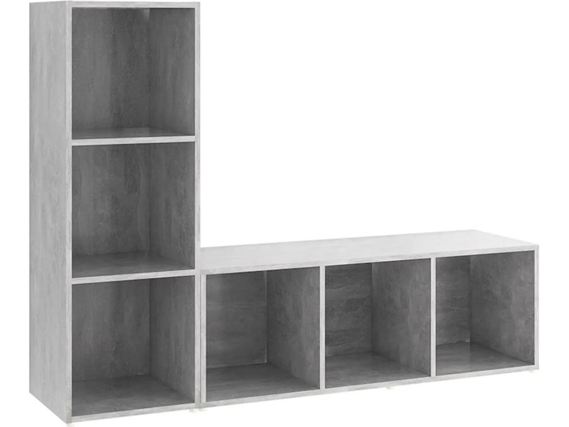 Tv Cabinet Set, Tv Cabinet Sets Vidaxl Cinzeto Madeira Processada (107 X 35 X 37 Cm)