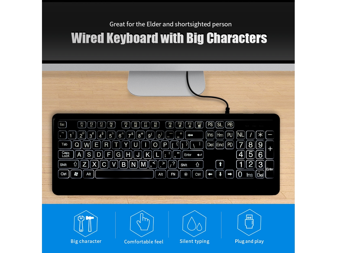 Teclado LAXISCREED Silencioso Iluminado