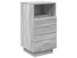 Conjunto de 2 Mesas Cabeceira Cinzento Sonoma MAISON EXCLUSIVE com 2 Gavetas (36x36x68 cm)