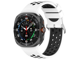 Bracelete De Silicone Para Samsung Galaxy Watch Ultra2 47mm Preto E Branco