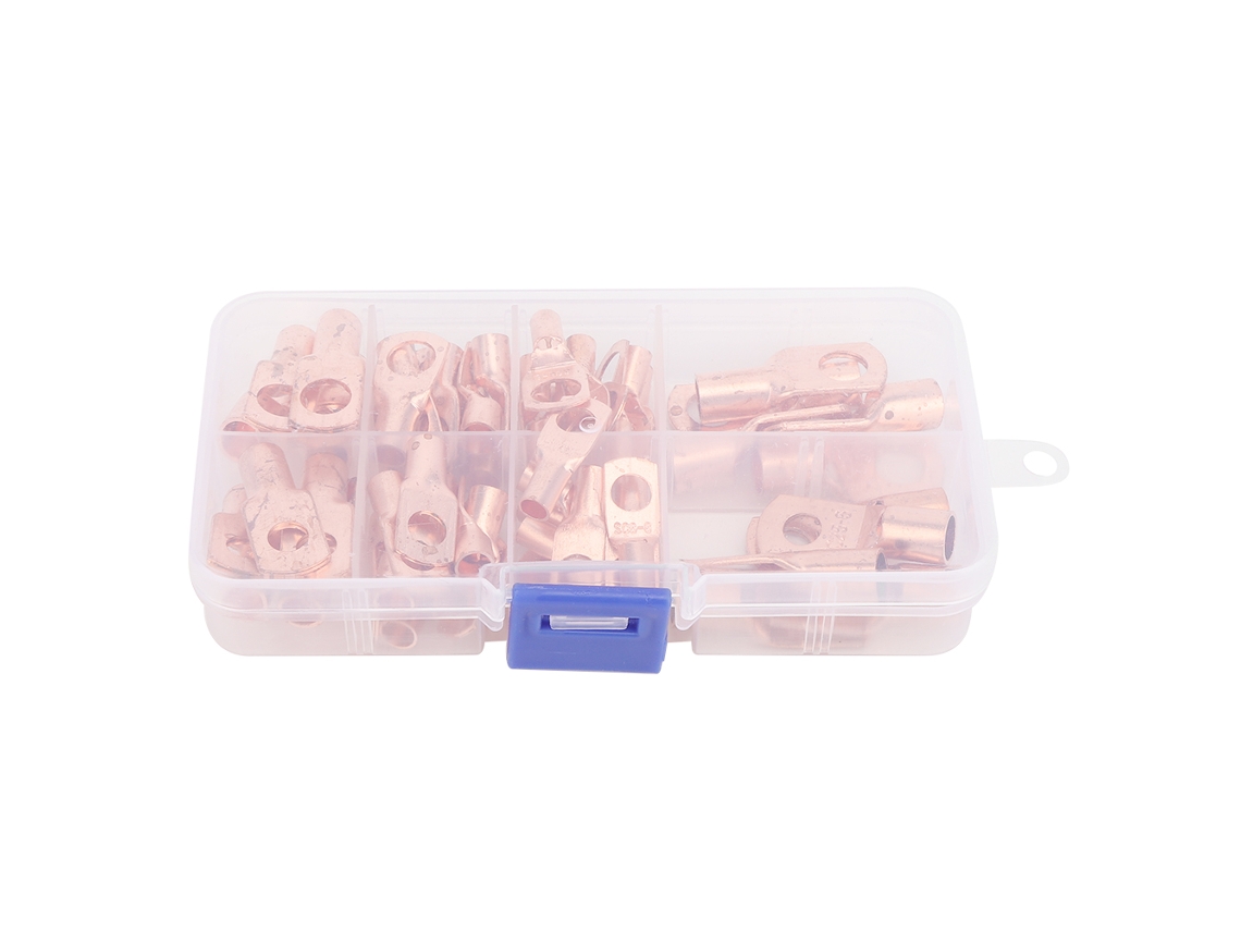 Kit De 60 Terminales Anillo Para Cable De Soldadura Con Caja De Almacenamiento Color Cobre Herramienta Industrial