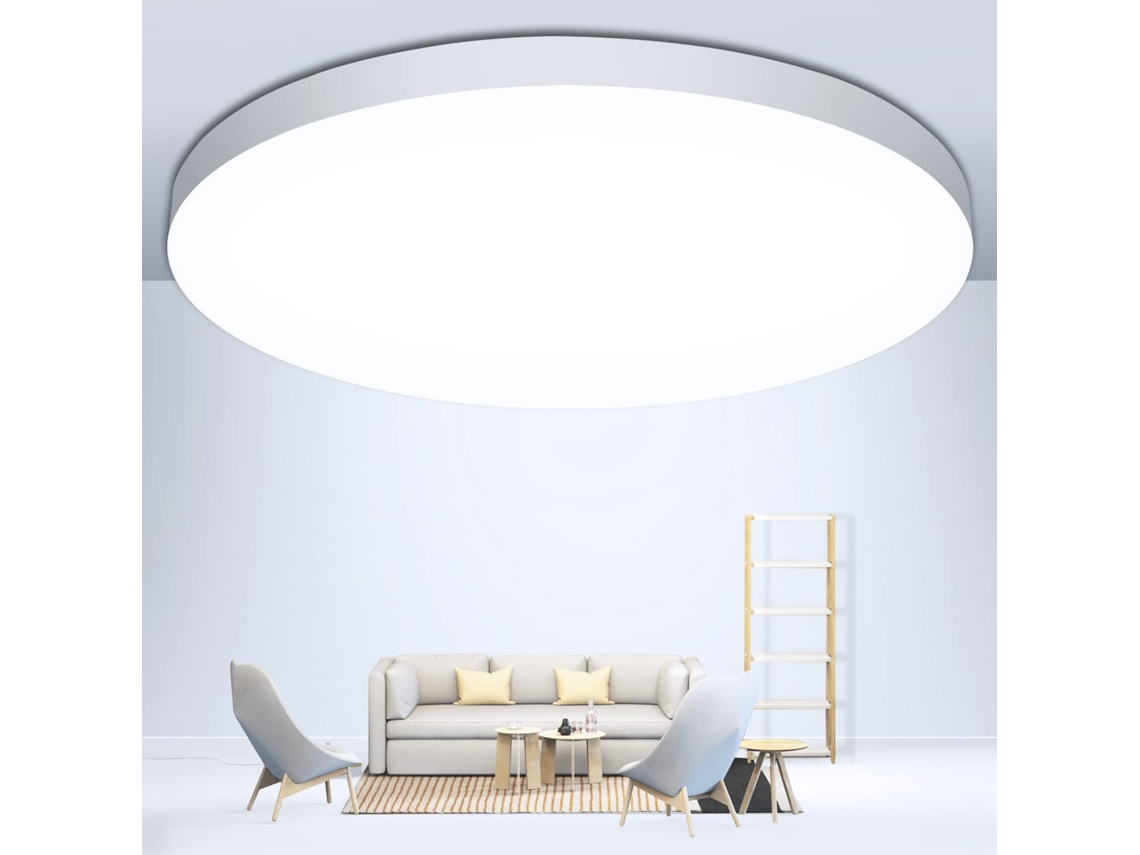Luminária De Teto Led, 24w, 6500k, 2000lm, Ip44, 30 Cm, Acabamento Branco, Resistente À Água, Para Sala, Quarto, Corredor, Cozinha Ou Escritório