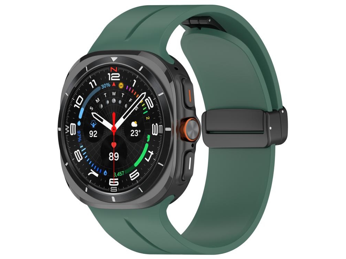 Bracelete Silicone Dobrável Verde Pinho para Samsung Galaxy Watch Ultra (47mm) XIAOMOYU