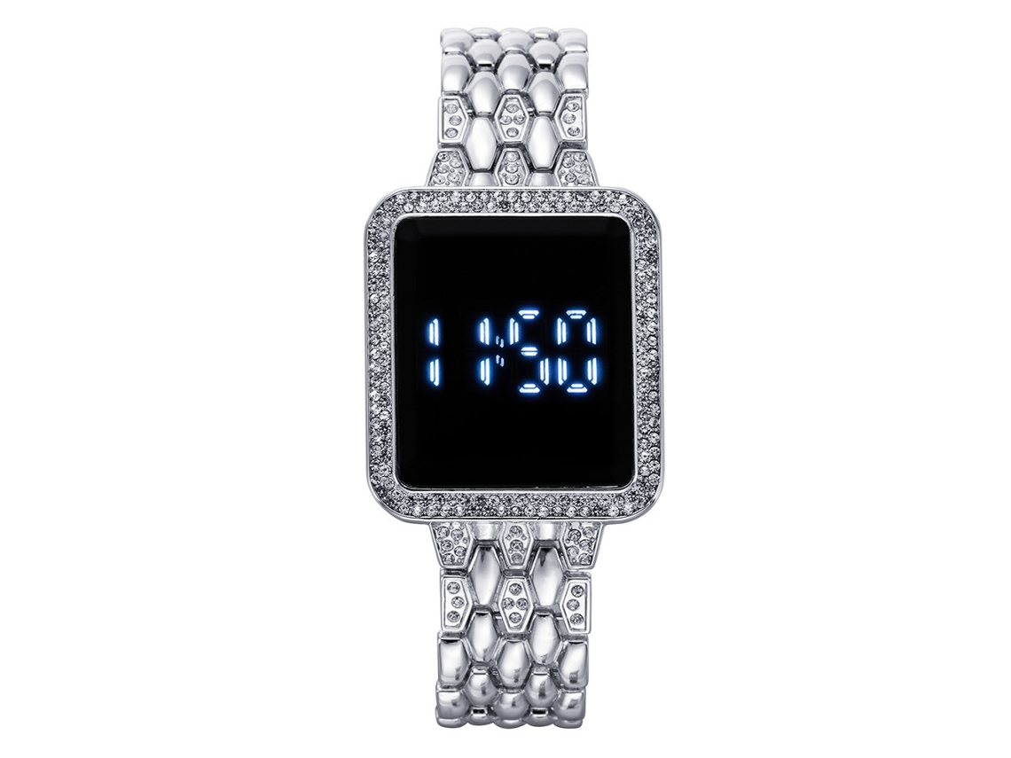 Relógio Digital Feminino MDUG de silicone resistente à água com despertador