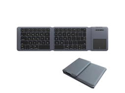 Teclado Portátil Sem Fio Bluetooth com Touchpad, Teclado Sem Fio Recarregável e Dobrável em Três Partes para Pc, Laptop e Tablet. TAISHENGDA