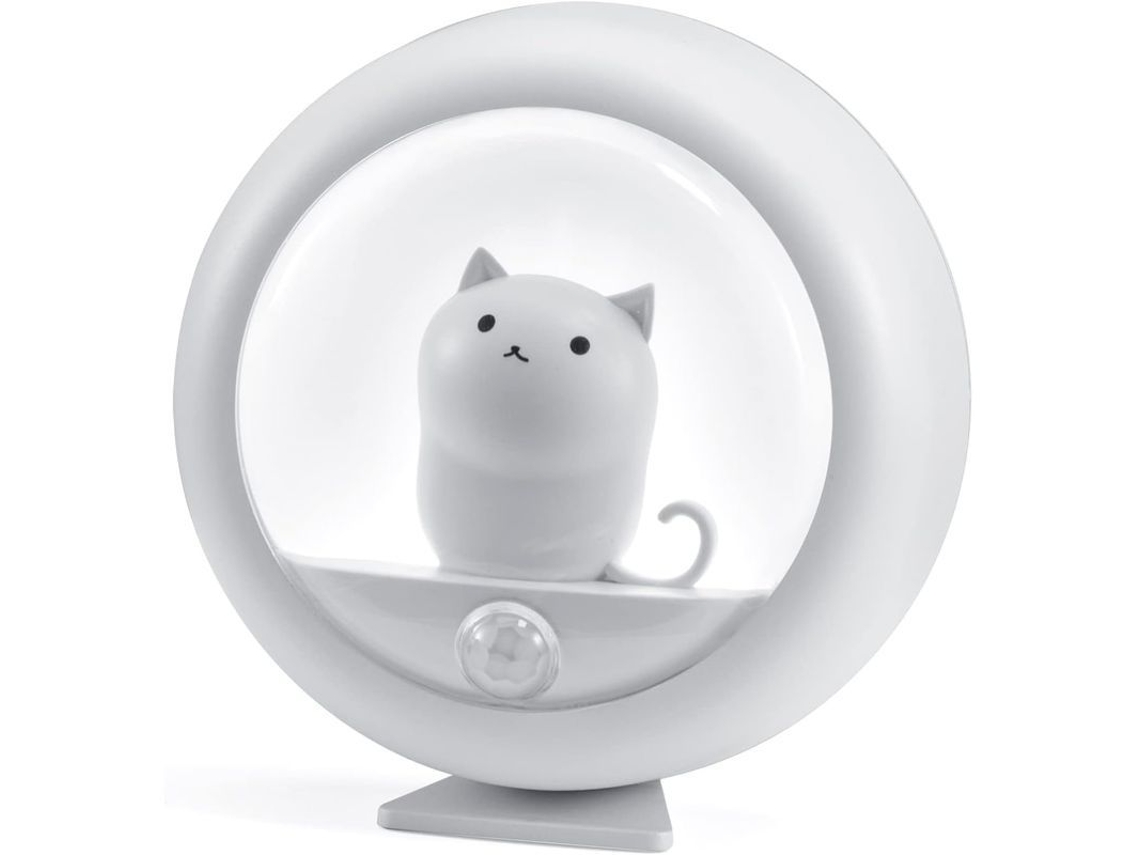 Luz Noturna Com Sensor De Movimento, Luz De Mesa Recarregável Usb, Lâmpada Gato Magnética Para Armário E Cama