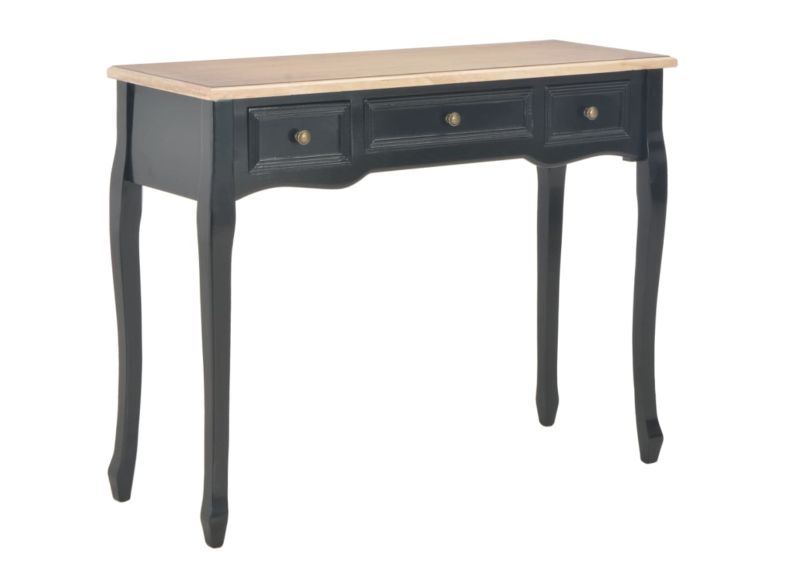 Vidaxl Toucador/mesa Consola Com 3 Gavetas Preto