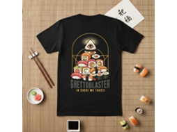 T-shirt Ghettoblaster Sushi Trust Preta