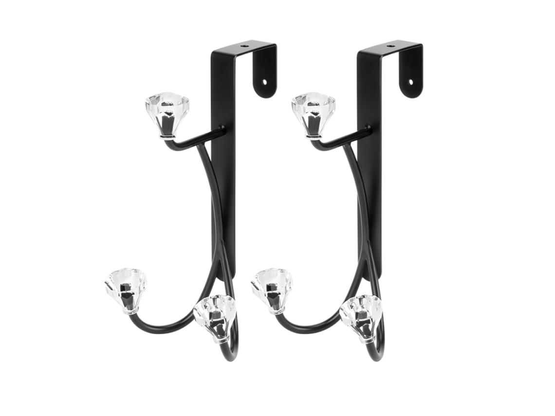 Unidades De Cabides Duplos Para Porta, Ganchos De Metal Para Casacos, Chapéus, Roupões, Toalhas Preto