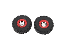 2pçs Pneu Esquerdo De Borracha Leve Para Carro Rc Wltoys 124006 12427 12423 12428-c Vermelho