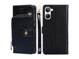 Capa De Couro Com Zíper Para Realme 10 4g