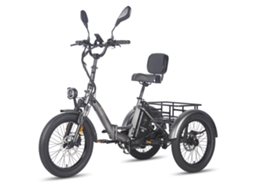 Triciclo Elétrico Fafrees F20 Mate Com Encosto Motor 500w Bateria 48v23.45ah Pneus De 20 Polegadas Cinza