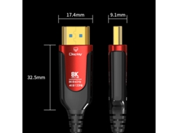 Cabo de fibra óptica de 3m TJ TJ A149 8K HD2.1 48Gbps 8K60Hz 4K120Hz ARC HDR para projetor e monitor PS5 (MDUG)