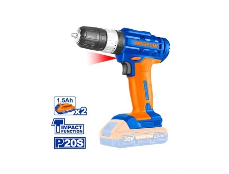 Furadeira De Impacto 20 V 2 Baterias Wadfow 1,5 Ah