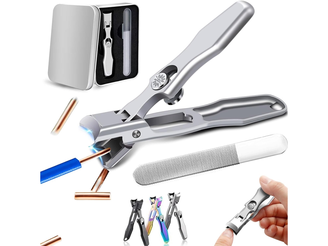 Novo Cortador De Unhas Ultra Afiado De Aço Inoxidável 2024 Para Unhas Grossas, Para Idosos, Homens E Mulheres Slowmoose (conjunto Prateado)