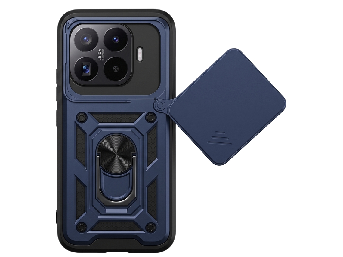 Capa Para O Xiaomi 17t Com Tampa Deslizante Para A Câmara E Anel Magnético