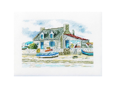 Kit Ponto Contados Carenagem Na Praia 30 X 35 Cm Marie Coeur