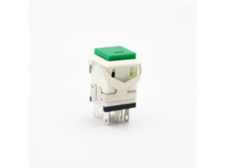 Interruptor De Botão Pressão Quadrado Kd2-21 8 Pinos, Com Travamento Automático E Luz Verde, Pacote Com 3 Unidades